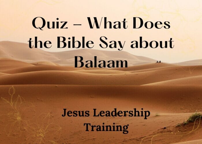 Quiz - What Does the Bible Say about Balaam