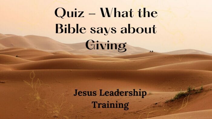Quiz - What the Bible says about Giving