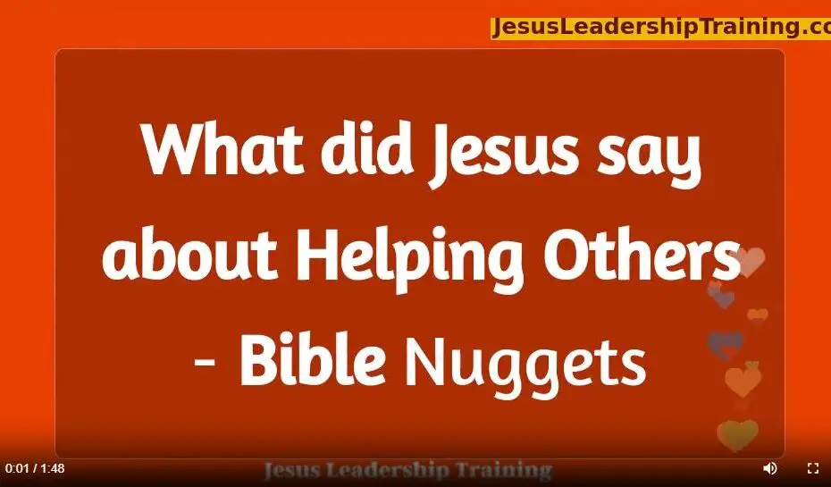 What Jesus said about helping Each Other