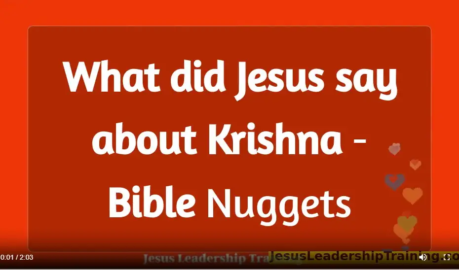 What did Jesus Say about Kirshna
