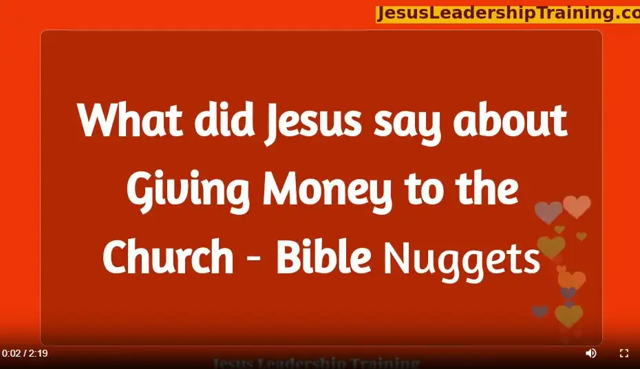What did Jesus say about Giving Money to the Church