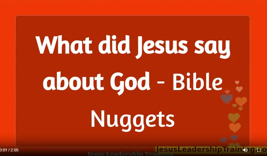 What did Jesus say about God