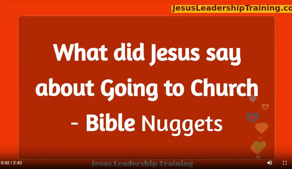 What did Jesus say about Going to Church