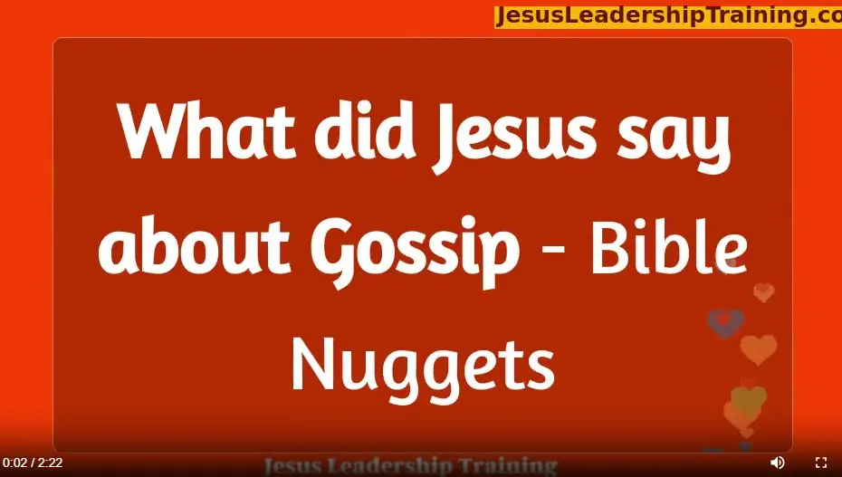 What did Jesus say about Gossip