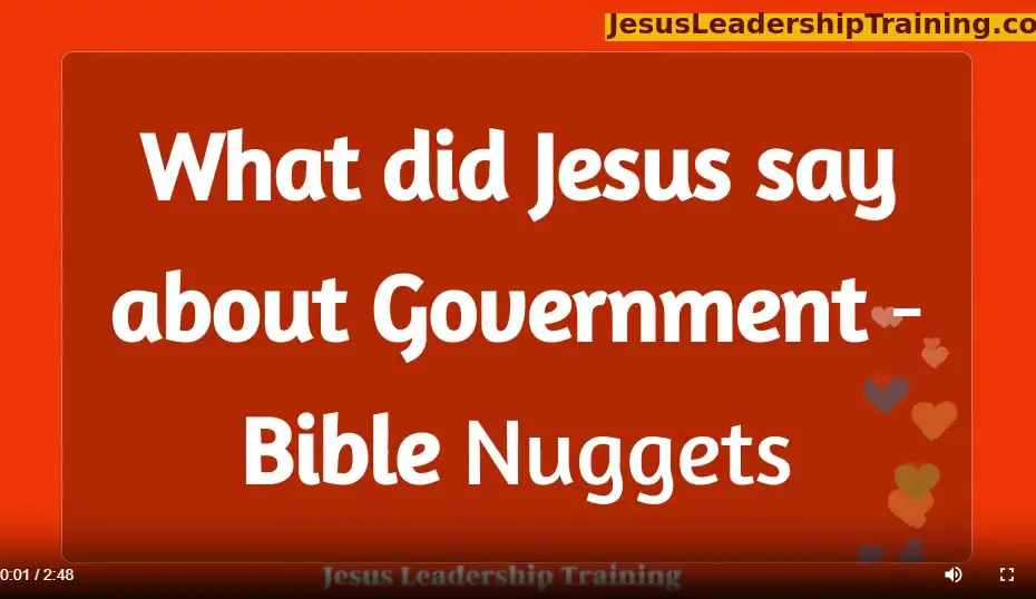 What did Jesus say about Government