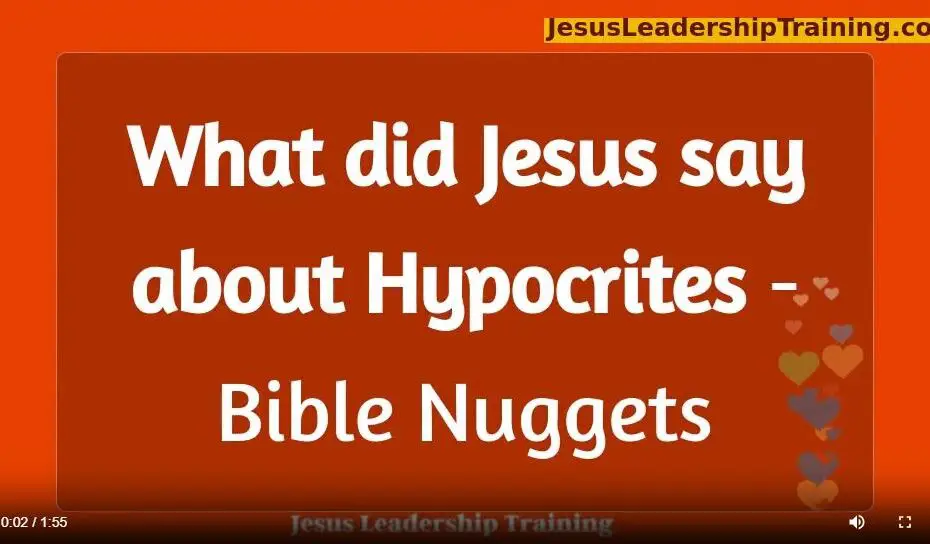 What did Jesus say about Hypocytes