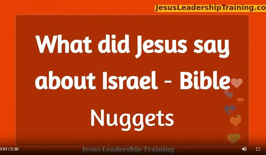 What did Jesus say about Israel