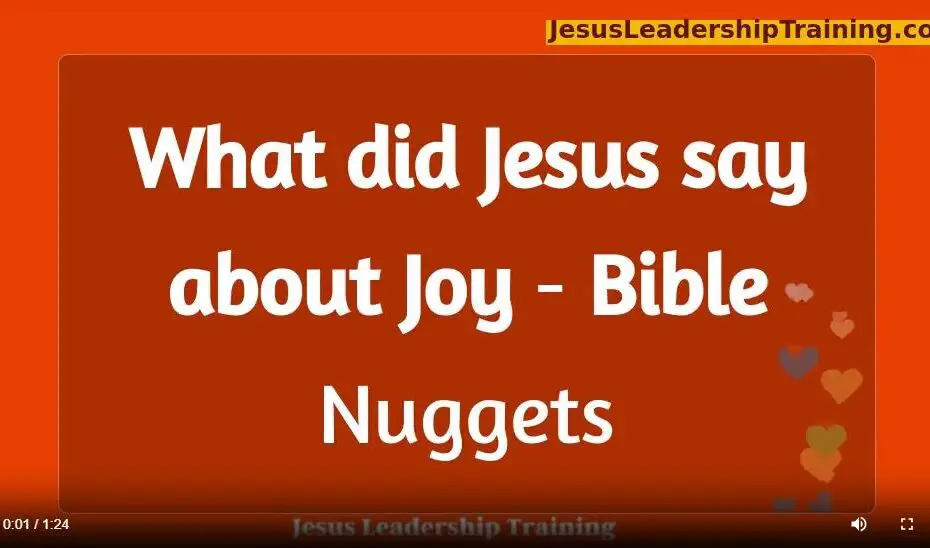 What did Jesus say about Joy