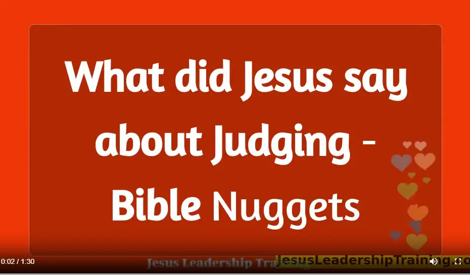 What did Jesus say about Judging
