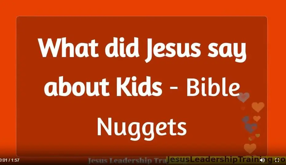 What did Jesus say about Kids
