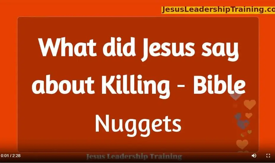What did Jesus say about Killing