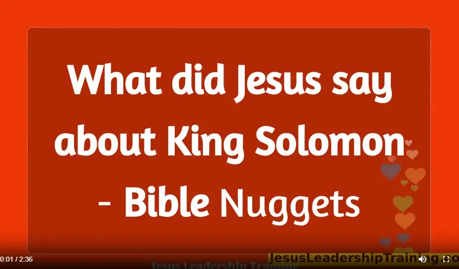 What did Jesus say about King Solomon