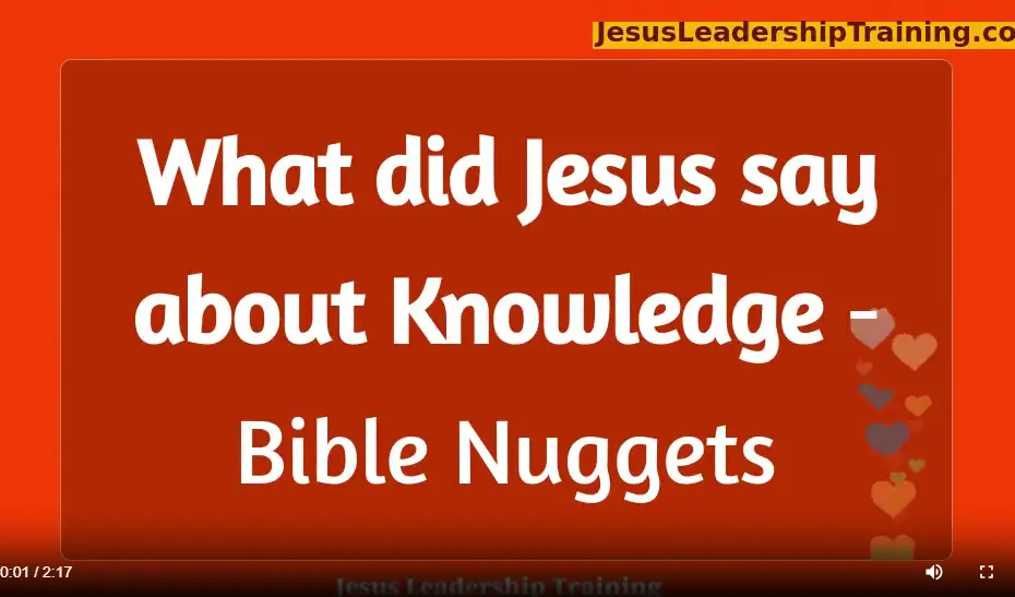 What did Jesus say about Knowledge