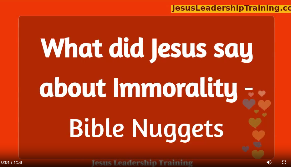 What did Jesus say about immorality