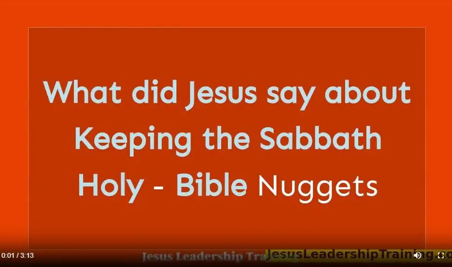 What did Jesus say about keeping the Sabbath
