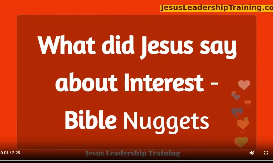 What ndid Jesus say about Interest
