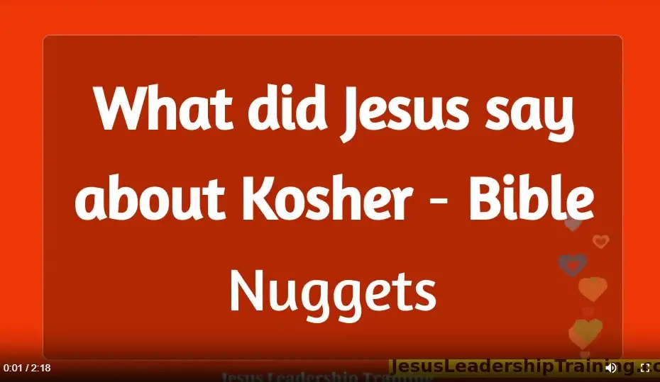 what did jesus say about kosher